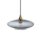 952 Single Pendant Light-Bicycle Glass Co-Polished Brass 15ft Cord + Track Mount-Lunar-Slate Gray-Bicycle Glass Co
