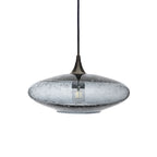 952 Single Pendant Light-Bicycle Glass Co-Antique Bronze 15ft Cord + Track Mount-Lunar-Slate Gray-Bicycle Glass Co