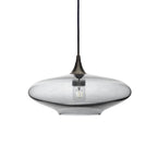 952 Single Pendant Light-Bicycle Glass Co-Antique Bronze 15ft Cord + Track Mount-Lucent-Slate Gray-Bicycle Glass Co