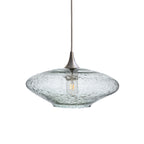 952 Single Pendant Light-Bicycle Glass Co-Brushed Nickel 15ft Cord + Track Mount-Lunar-Eco Clear-Bicycle Glass Co