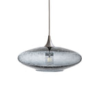 952 Single Pendant Light-Bicycle Glass Co-Brushed Nickel 15ft Cord + Track Mount-Lunar-Slate Gray-Bicycle Glass Co