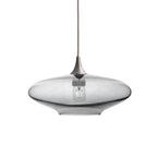 952 Single Pendant Light-Bicycle Glass Co-Brushed Nickel 15ft Cord + Track Mount-Lucent-Slate Gray-Bicycle Glass Co