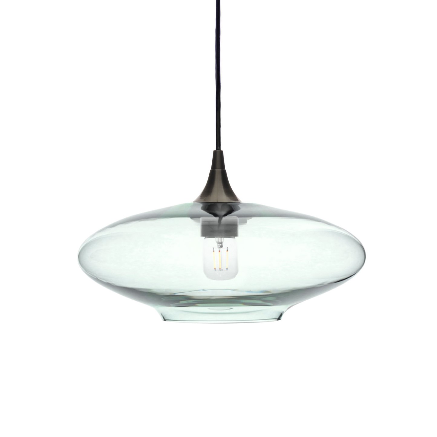 952 Single Pendant Light-Bicycle Glass Co-Antique Bronze - 4ft Cord-Lucent-Eco Clear-Bicycle Glass Co