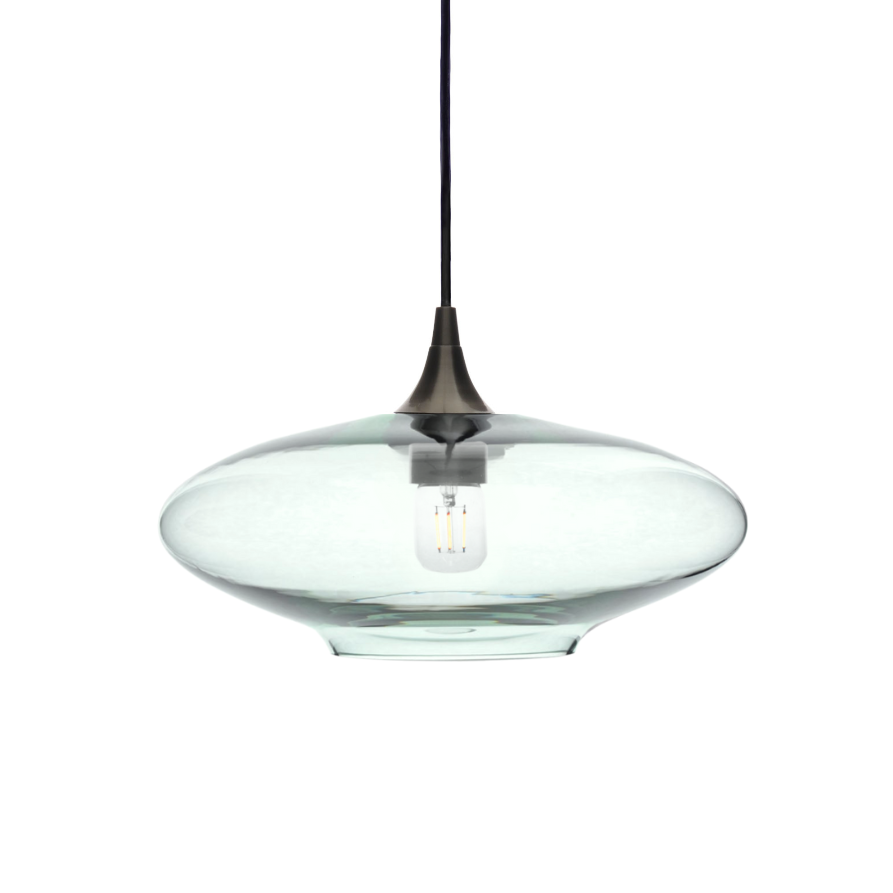 952 Single Pendant Light-Bicycle Glass Co-Antique Bronze - 4ft Cord-Lucent-Eco Clear-Bicycle Glass Co