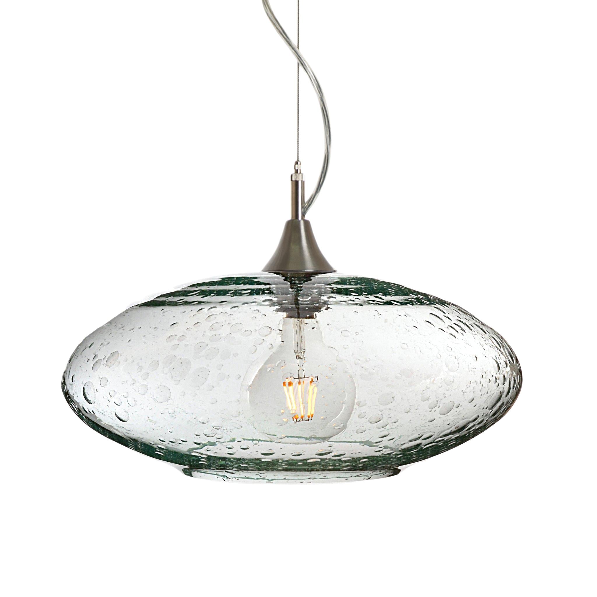 952 Single Pendant Light-Bicycle Glass Co-Antique Bronze - 4ft Cord-Lunar-Eco Clear-Bicycle Glass Co