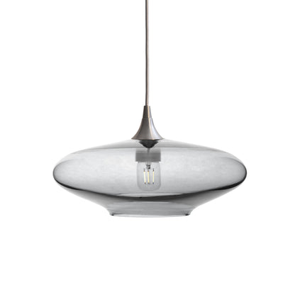 952 Single Pendant Light-Bicycle Glass Co-Brushed Nickel - 4ft Cord-Lucent-Slate Gray-Bicycle Glass Co