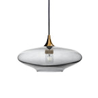 952 Single Pendant Light-Bicycle Glass Co-Polished Brass - 4ft Cord-Lucent-Slate Gray-Bicycle Glass Co
