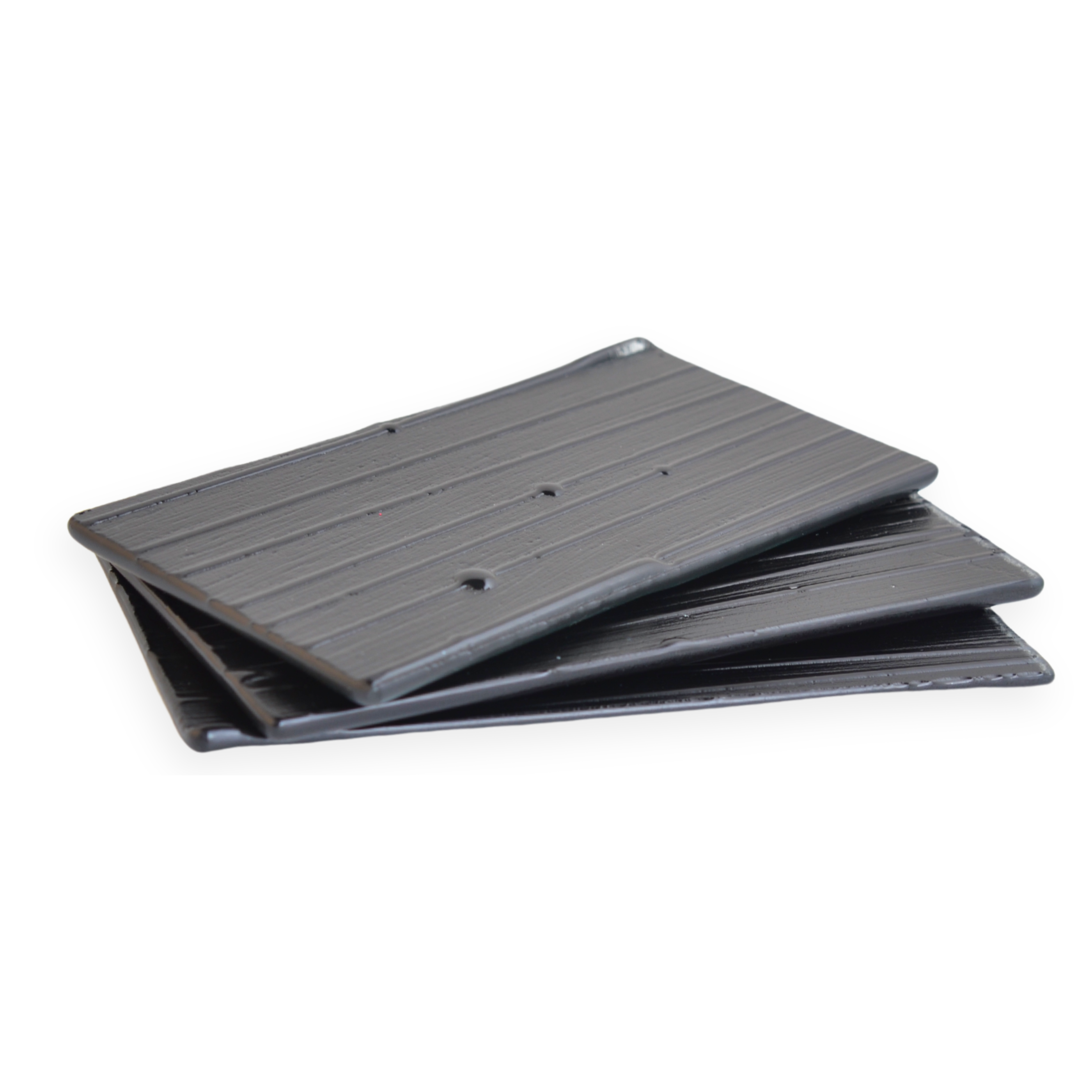 GLASS TILE - Sample-Tile-Bicycle Glass Co-Carbon Black-Plank and Bead-3x6-Bicycle Glass Co