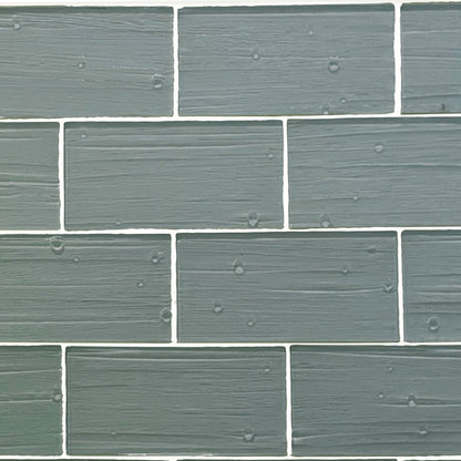 GLASS TILE - Sample-Tile-Bicycle Glass Co-Pebble Gray-Plank and Bead-3x6-Bicycle Glass Co