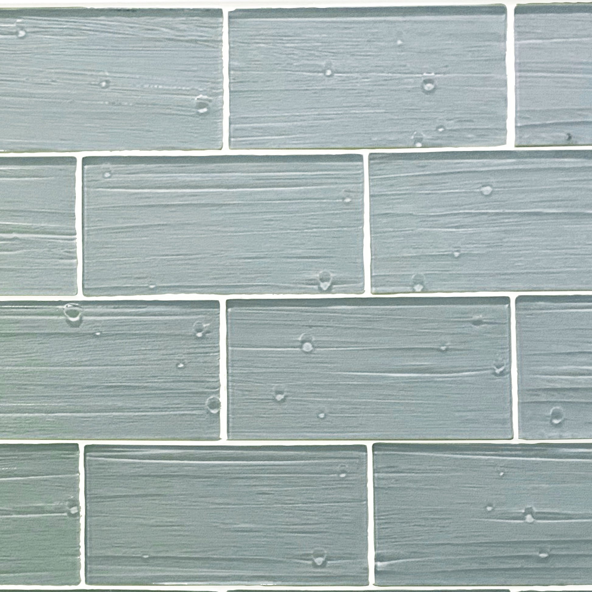 GLASS TILE - Sample-Tile-Bicycle Glass Co-Sea Green-Plank and Bead-3x6-Bicycle Glass Co