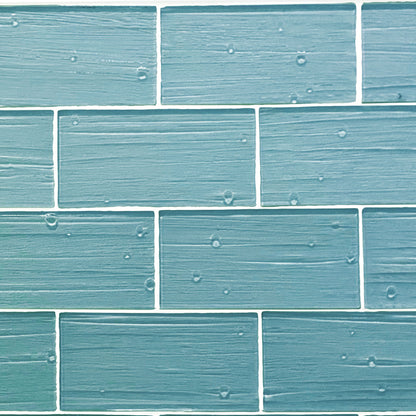 GLASS TILE - Sample-Tile-Bicycle Glass Co-Sky Blue-Plank and Bead-3x6-Bicycle Glass Co