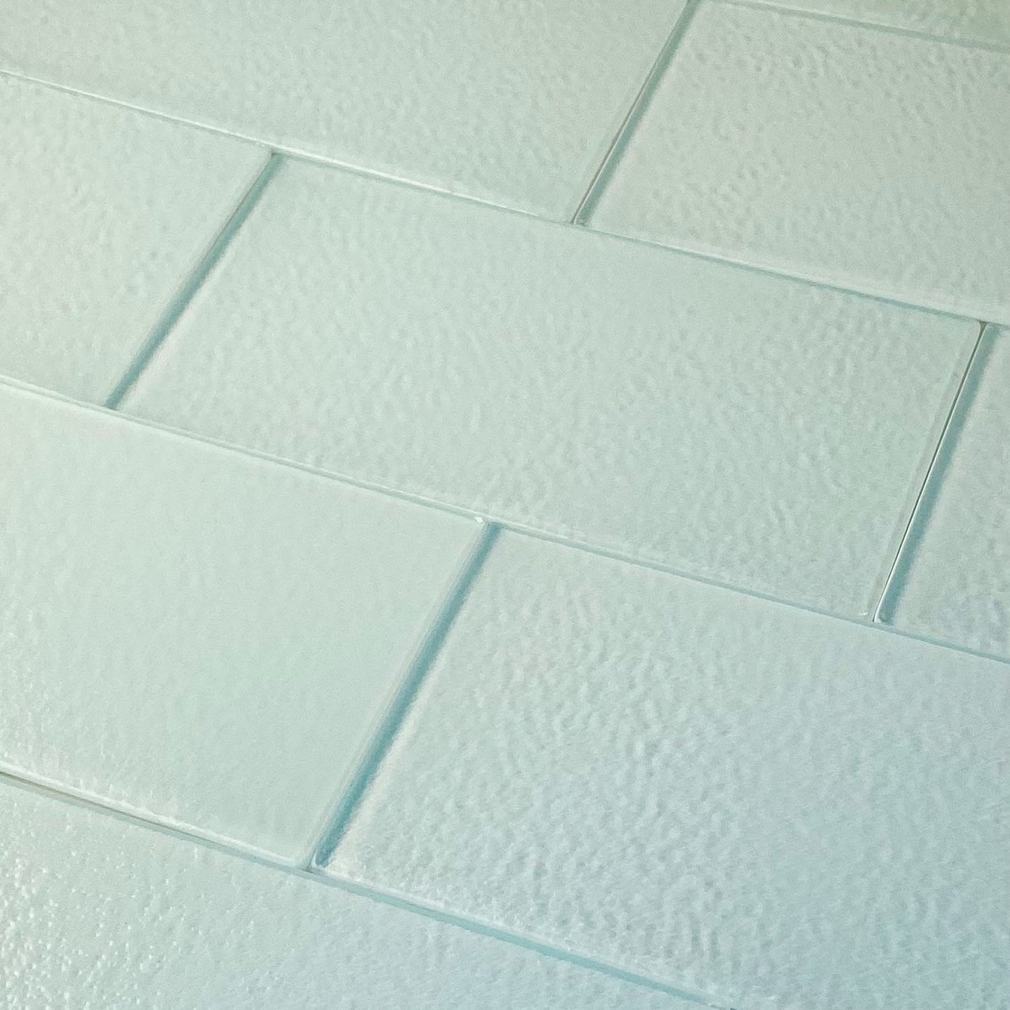 GLASS TILE - Sample-Tile-Bicycle Glass Co-Sea Green-Stippled-3x6-Bicycle Glass Co
