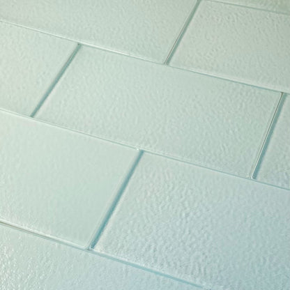GLASS TILE - Sample-Tile-Bicycle Glass Co-Sea Green-Stippled-3x6-Bicycle Glass Co