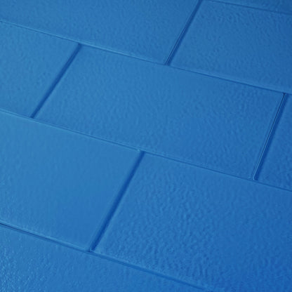 GLASS TILE - Sample-Tile-Bicycle Glass Co-Marine Blue-Stippled-3x6-Bicycle Glass Co