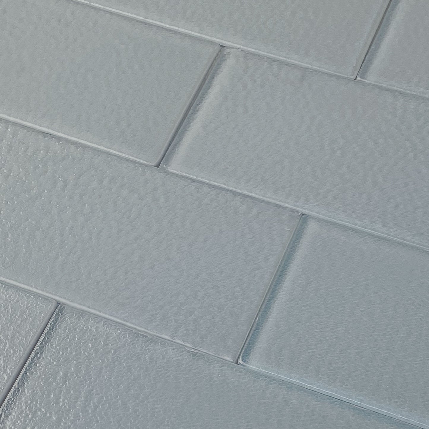 GLASS TILE - Sample-Tile-Bicycle Glass Co-Pebble Gray-Stippled-3x6-Bicycle Glass Co