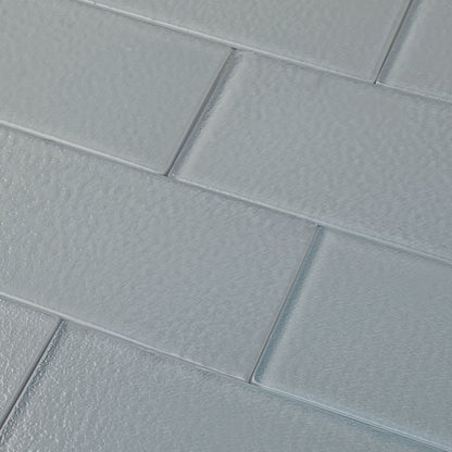 GLASS TILE - Sample-Tile-Bicycle Glass Co-Pebble Gray-Stippled-3x6-Bicycle Glass Co