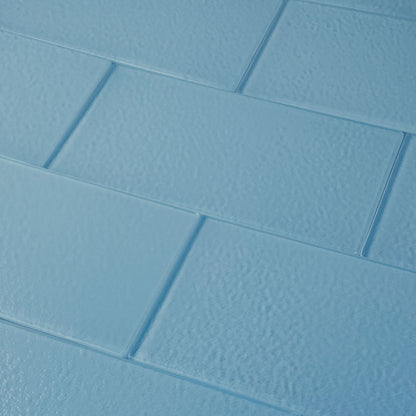 GLASS TILE - Sample-Tile-Bicycle Glass Co-Sky Blue-Stippled-3x6-Bicycle Glass Co