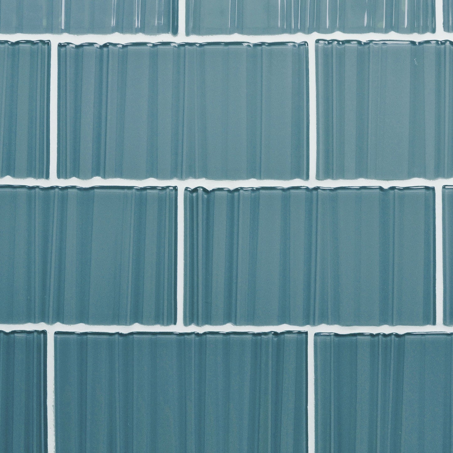GLASS TILE - Individual Tile Sample-Tile-Bicycle Glass Co-Denim Blue-Ripple-3x6-Bicycle Glass Co