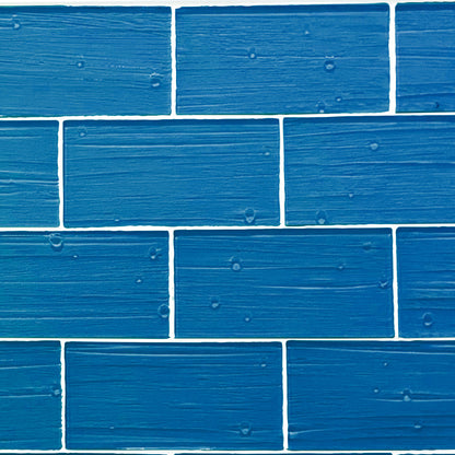 GLASS TILE - Sample-Tile-Bicycle Glass Co-Marine Blue-Plank and Bead-3x6-Bicycle Glass Co