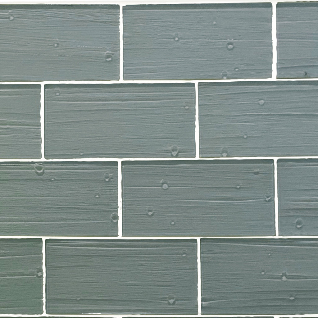 GLASS TILE - Sample-Tile-Bicycle Glass Co-Pebble Gray-Plank and Bead-3x6-Bicycle Glass Co