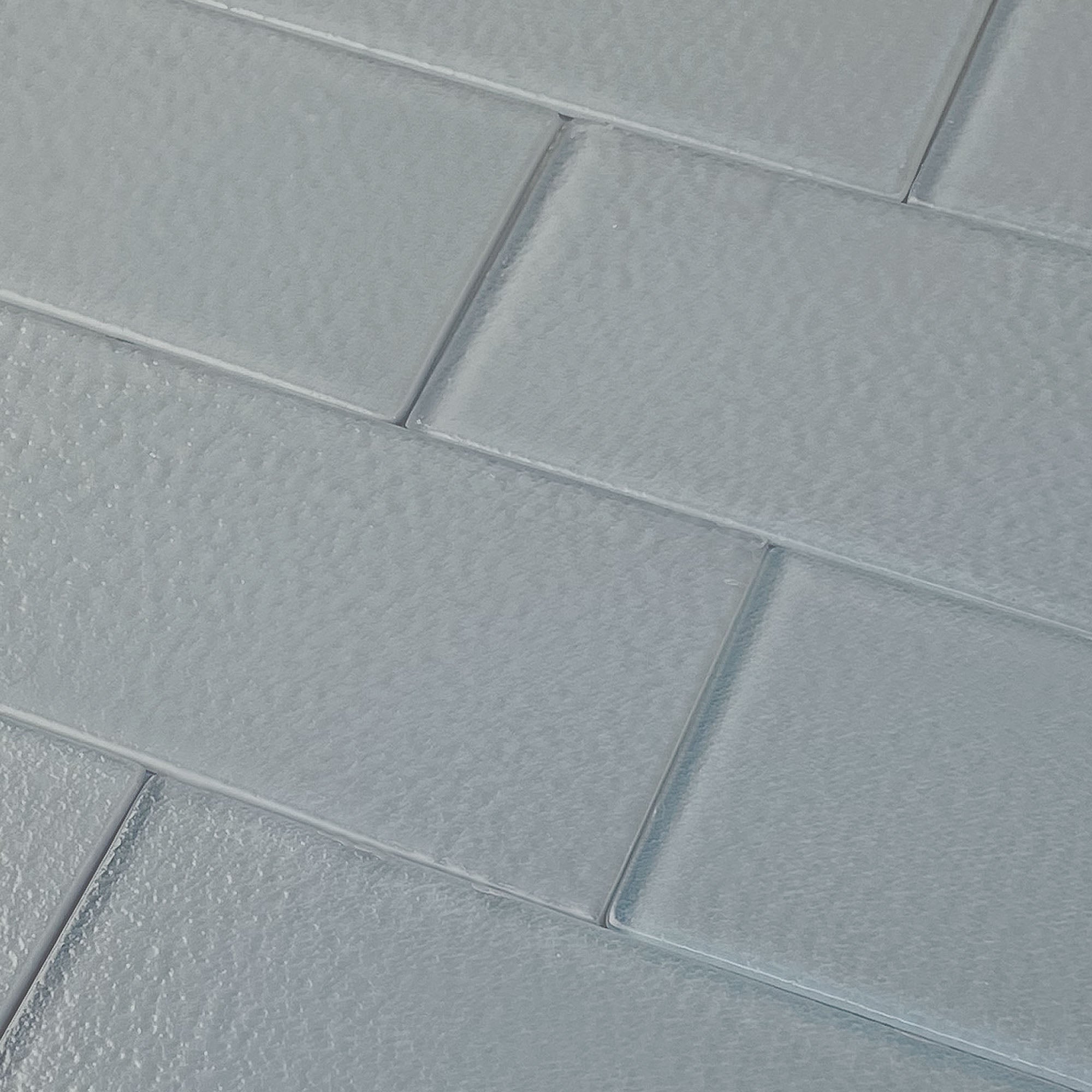 GLASS TILE - Sample-Tile-Bicycle Glass Co-Pebble Gray-Stippled-3x6-Bicycle Glass Co