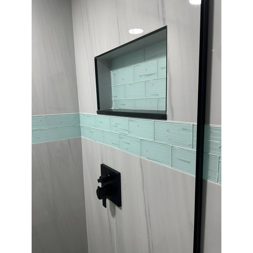 GLASS TILE - Plank & Bead-Tile-Bicycle Glass Co-3x6-Sea Green-Bicycle Glass Co