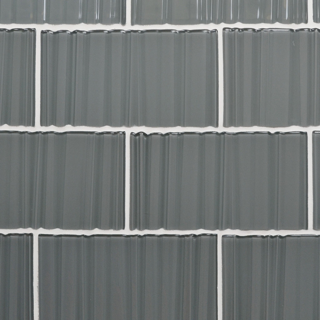 GLASS TILE - Ripple-Tile-Bicycle Glass Co-3x6-Pebble Gray-Bicycle Glass Co