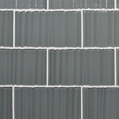 GLASS TILE - Ripple-Tile-Bicycle Glass Co-3x6-Pebble Gray-Bicycle Glass Co