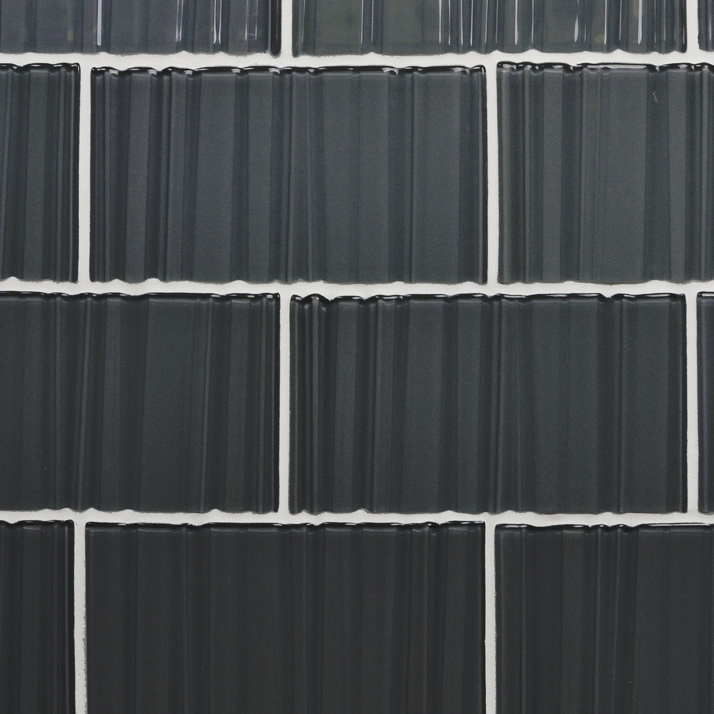 GLASS TILE - Ripple-Tile-Bicycle Glass Co-3x6-Carbon Black-Bicycle Glass Co