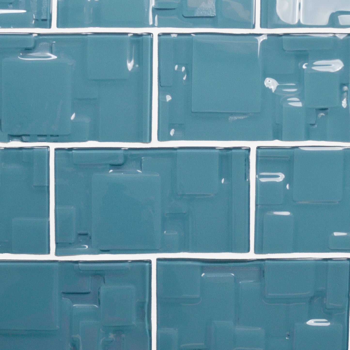 GLASS TILE - Sample-Tile-Bicycle Glass Co-Sky Blue-Geometric Squares-3x6-Bicycle Glass Co