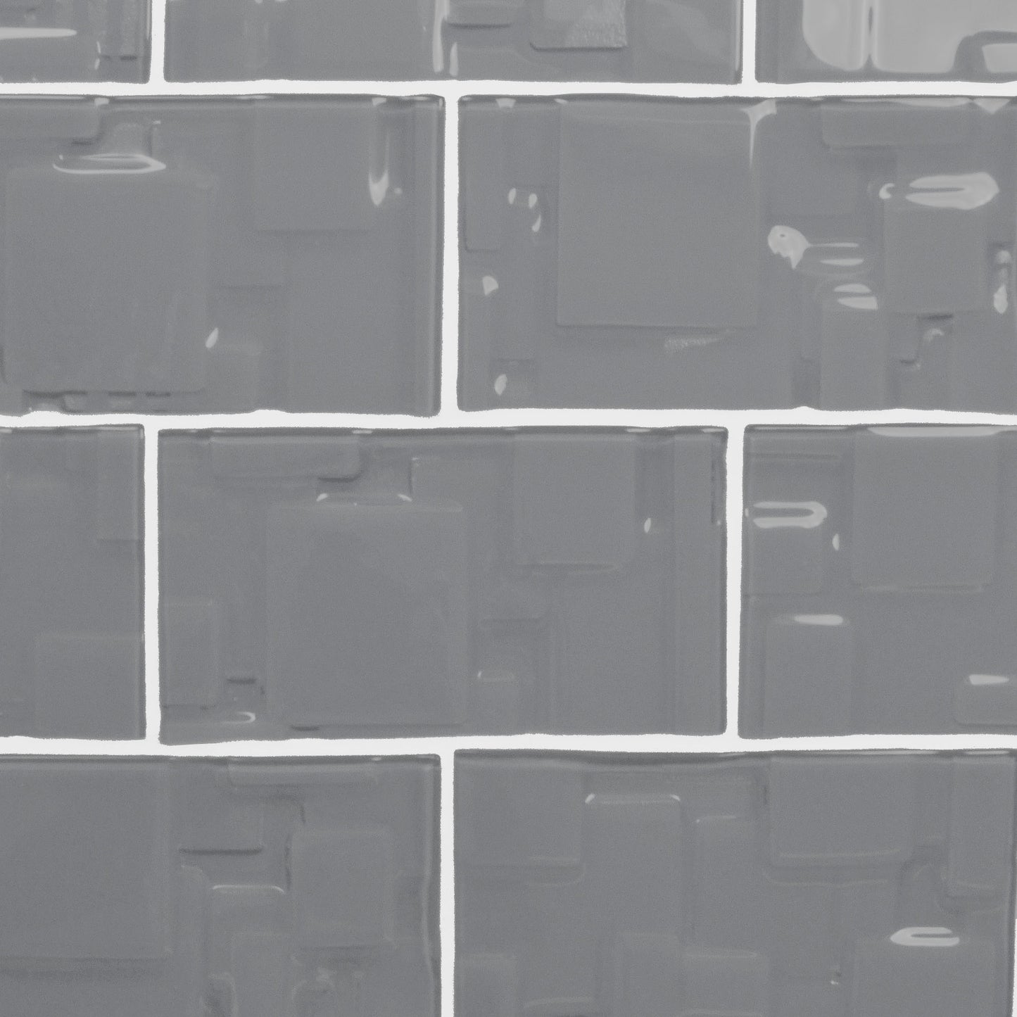 GLASS TILE - Sample-Tile-Bicycle Glass Co-Pebble Gray-Geometric Squares-3x6-Bicycle Glass Co