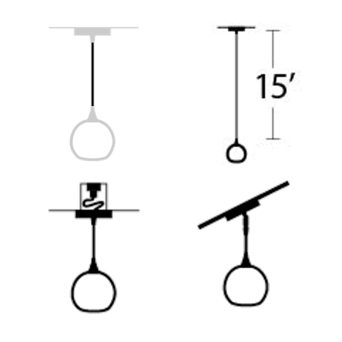Hanging Hardware Modification-Bicycle Glass Co-15ft Downrod-Recessed Light Conversion-Angled (add Hang Straight)-Bicycle Glass Co