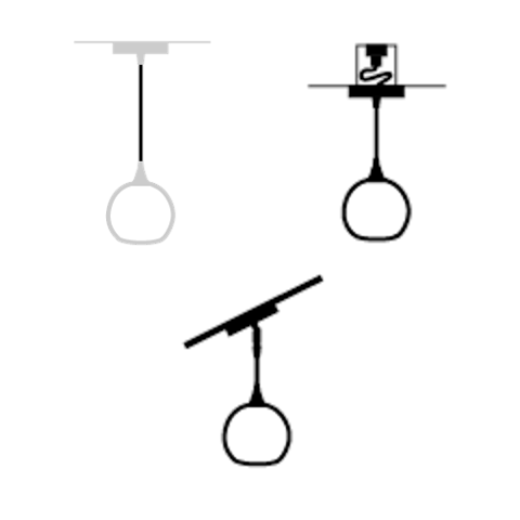 Hanging Hardware Modification-Bicycle Glass Co-4ft Downrod-Recessed Light Conversion-Angled (add Hang Straight)-Bicycle Glass Co