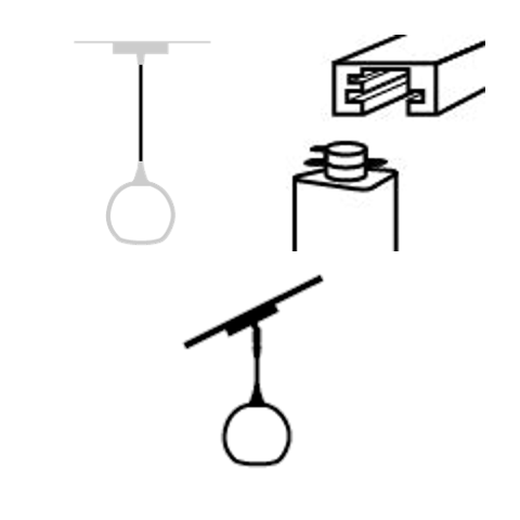 Hanging Hardware Modification-Bicycle Glass Co-4ft Downrod-Track Mount Conversion-Angled (add Hang Straight)-Bicycle Glass Co