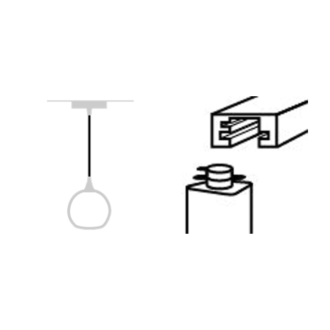 Hanging Hardware Modification-Bicycle Glass Co-4ft Downrod-Track Mount Conversion-Flat-Bicycle Glass Co