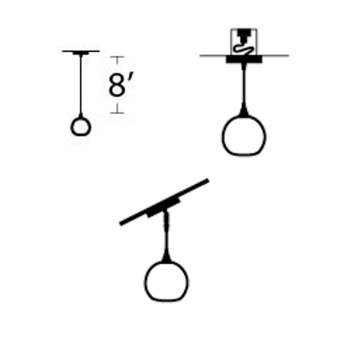 Hanging Hardware Modification-Bicycle Glass Co-8ft Cord Lengthening-Recessed Light Conversion-Angled (add Hang Straight)-Bicycle Glass Co