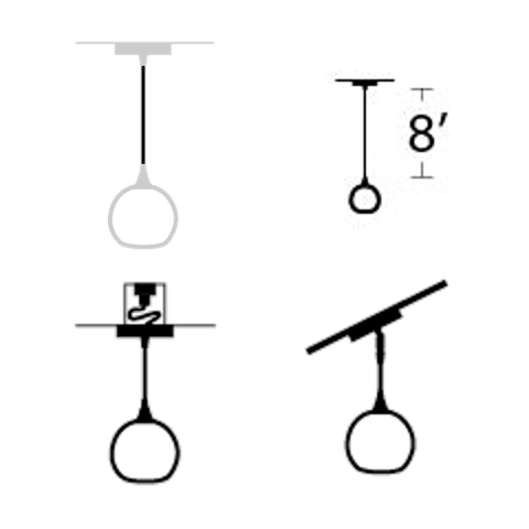 Hanging Hardware Modification-Bicycle Glass Co-8ft Downrod-Recessed Light Conversion-Angled (add Hang Straight)-Bicycle Glass Co