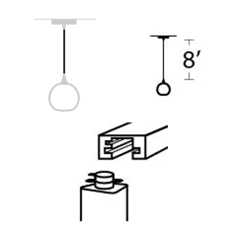 Hanging Hardware Modification-Bicycle Glass Co-8ft Downrod-Track Mount Conversion-Flat-Bicycle Glass Co