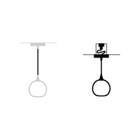 Hanging Hardware Modification-Bicycle Glass Co-4ft Downrod-Recessed Light Conversion-Flat-Bicycle Glass Co