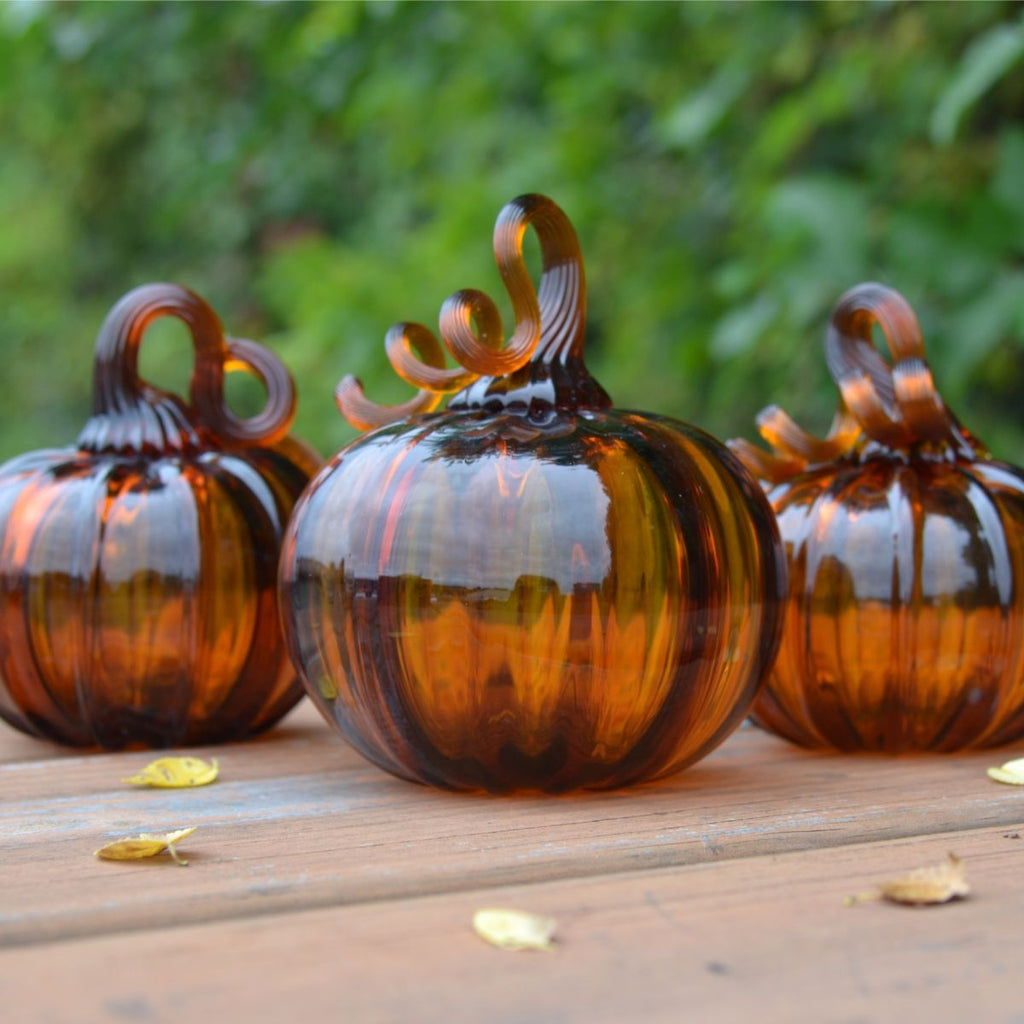 Pumpkin Patch 2026 - Limited Edition Pumpkin!-Glass-Bicycle Glass Co-Golden Amber-Single Pumpkin-Bicycle Glass Co