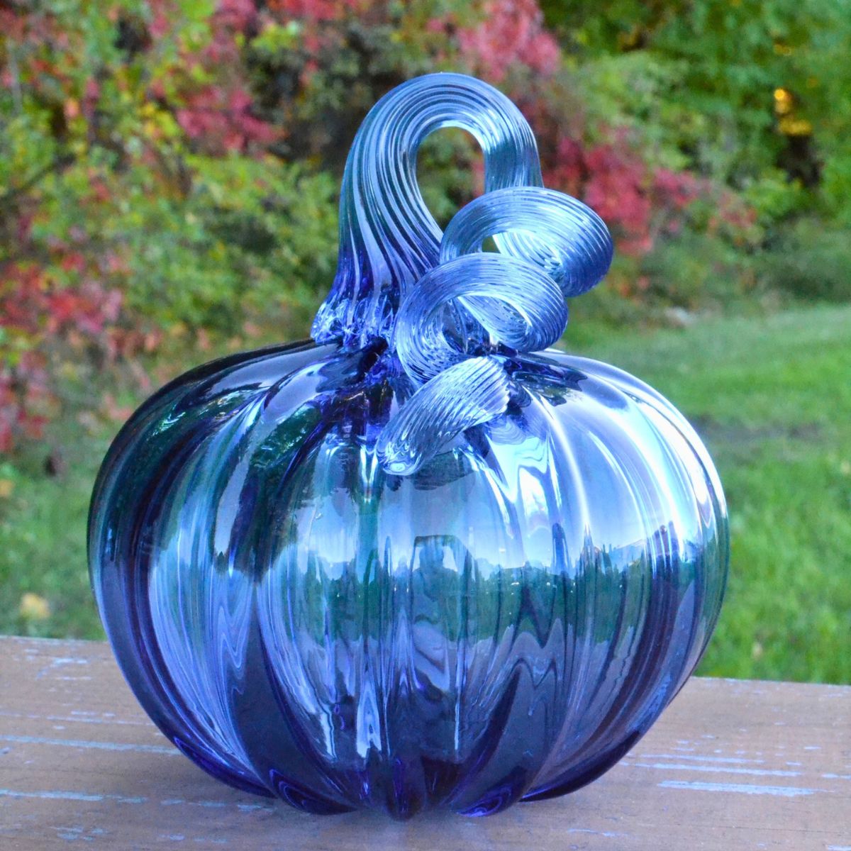 Pumpkin Patch 2026 - Limited Edition Pumpkin!-Glass-Bicycle Glass Co-Steel Blue-Single Pumpkin-Bicycle Glass Co
