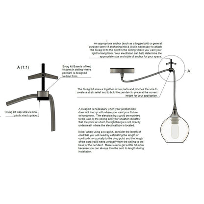 Swag Hanging Hardware Kit-Hardware-Bicycle Glass Co-Black Swag Kit-Bicycle Glass Co