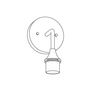 Simplified line drawing of Single Pendant Sconce Hardware