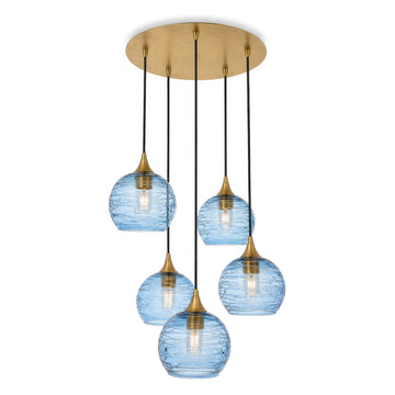 Spun / Steel Blue / Polished Brass - 4ft Cord